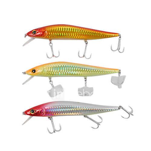 Hard Bait Minnow Plastic Fishing Lure 125mm 23g (Color Random)