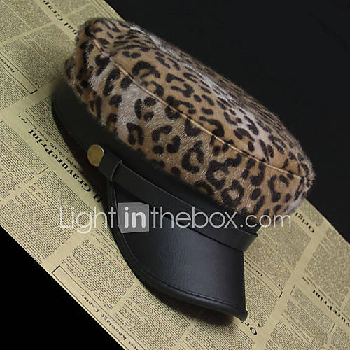 Womens Casual Trendy Leopard Navy Hat(Circumference58CM)