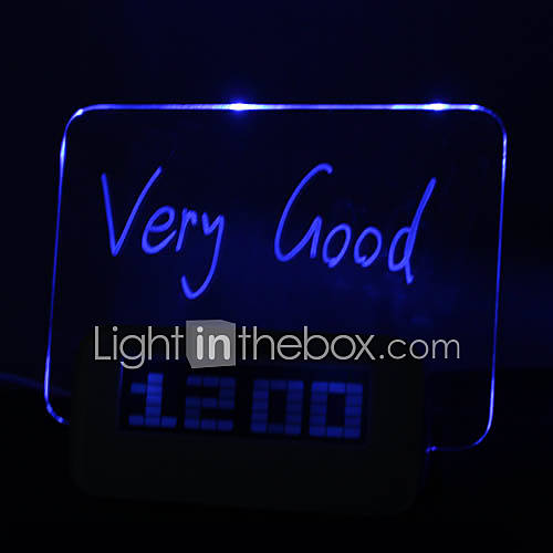 Message Board Blue Light Digital Alarm Clock with 4 USB Port Hub (USB)