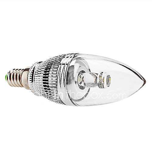 Dimmable E14 3W 210 240LM 6000 6500K Natural White Light LED Candle Bulb (85 265V)