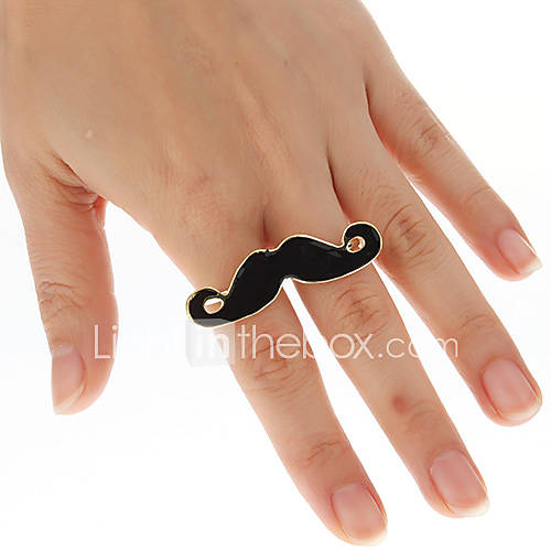 Little Evil Moustache Double Finger Ring