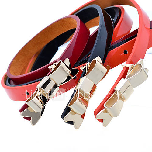 Womens Candy Color Bow Belt