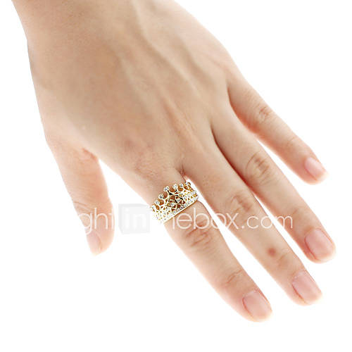 Womans Rhinestone Crown Ring (Assorted Color)