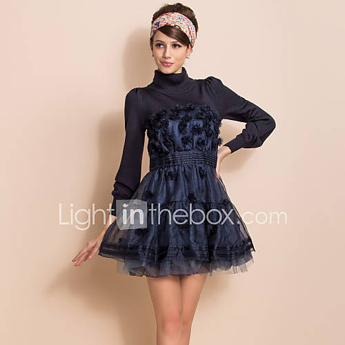 TS VINTAGE Knitted Top Organza Floral Ball Dress