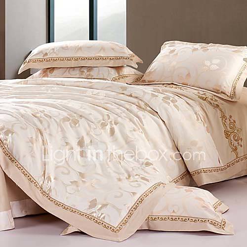 4 Piece Fabulous Beige Duvet Cover Set