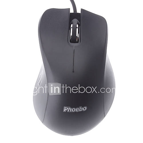 High Precise Comfortable Black Wired USB Optical Game Mouse(1200DPI)