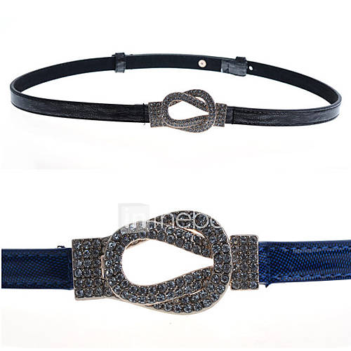 Womens Rhinestone Leather Belt(Fit Waist80 90CM)