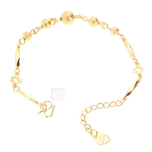 Dull Polish Bead Gold plated Bracelace