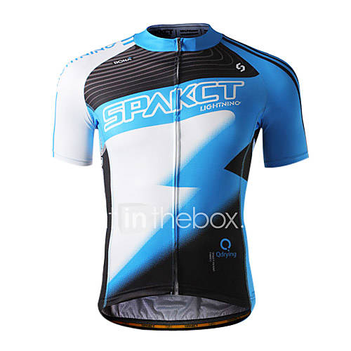 SPAKCT 100%Polyester Short Sleeve Breathable/Quick Drying Men Cycling Jersey S13C04(Blue)