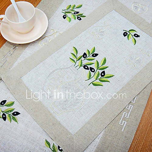 Set of 6 Floral Linens Placemats