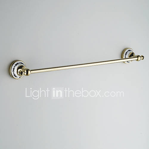 Ceramic Wall Mount Golden Ti PVD Towel Bar