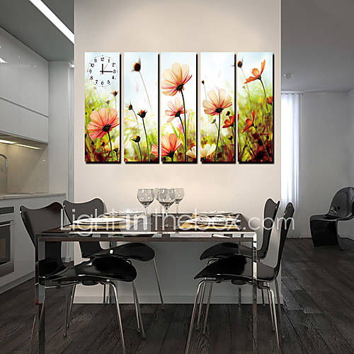 Modern Scenic Canvas Wall Clock 5pcs K034