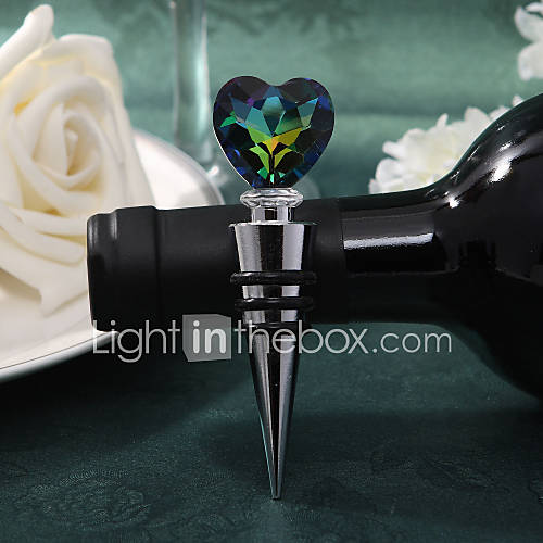 Crystal Heart Top Bottle Stopper