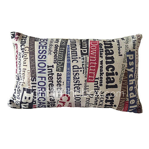 Newspaper Cotton/Linen Decorative Pillow Cover