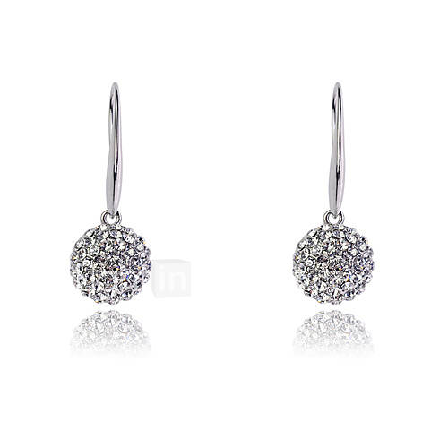 Precious Metal Plated Zircon Ball Earrings