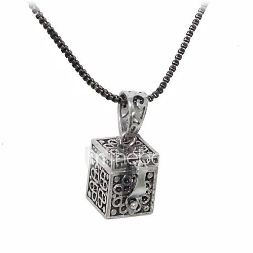 Silver Plated Magic Box Shaped Alloy Necklace