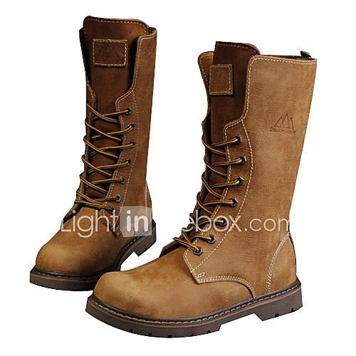 Mens Real Leather Knee High Winter Boots