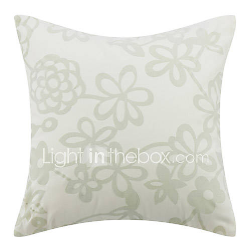 Flocking Floral Polyester Decorative Pillow Cover