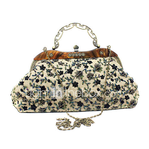 Charming Canvas with Flowers Evening Handbag/Clutches(More Colors)