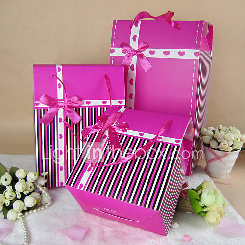 Lovely Stripe Gift Box With Ribbon Bowknot(More Sizes)