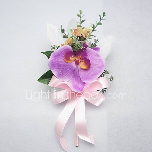 Elegant Satin / Cotton With Feather Free form Boutonniere