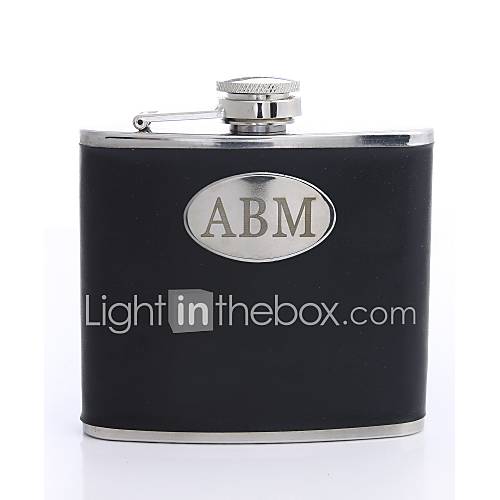 Personalized Simple Black 5 oz Flask