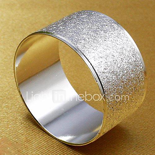 Set of 6 Pieces Metal Brass Silvery Round Napkin Rings