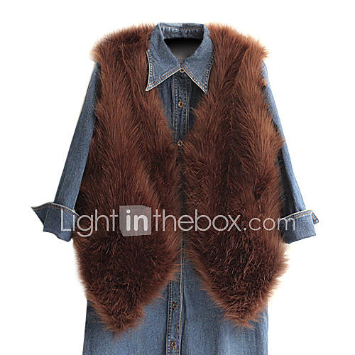 Nice Sleeveless Collarless Faux Fur Casual/Party Vest (More Colors)