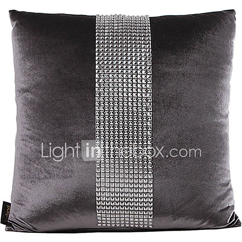 Traditional Gray Synthetic Decorative Pillow Cover