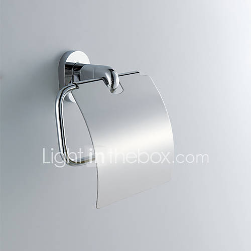 Contemporary Style Chrome Finish Wall Mounted Brass All Cover Style Toilet Paper Roll Holders Rack