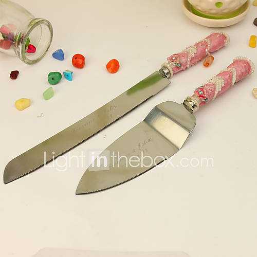 Personalized Pink Cake Knife/Server Set