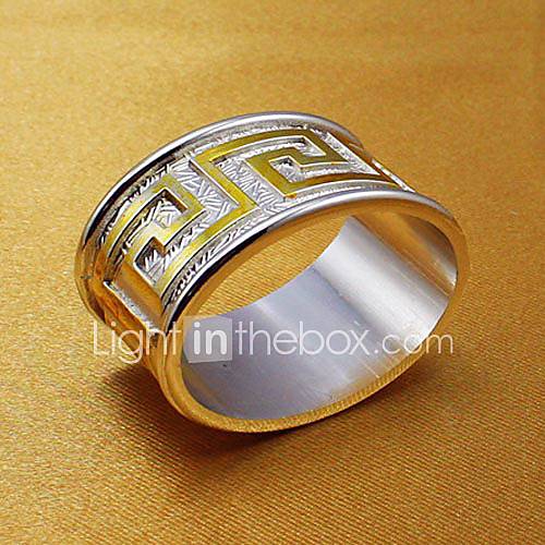 Set of 6 Pieces Patterned Alloy Round Napkin Rings