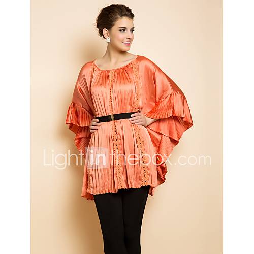 TS Pleats Lacing Hem Blouse