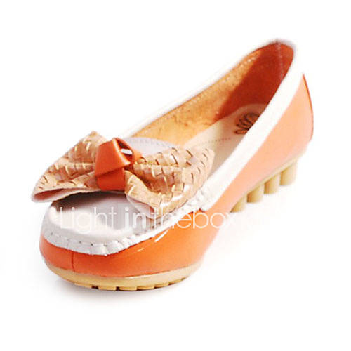 Elegant Leather Flat Heel Loafers Slip ons With Bowknot Honeymoon Shoes (More Colors)