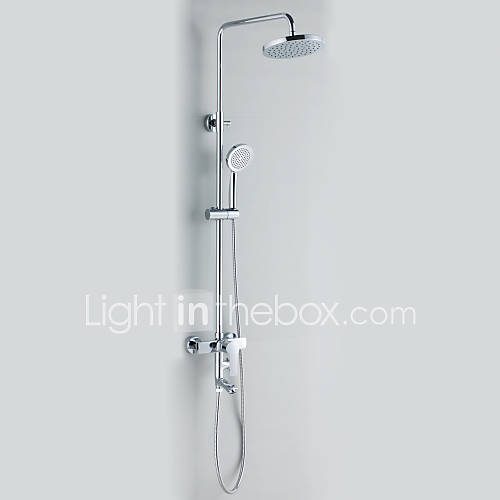 Chrome Finish Contemporary Style Shower Faucets with 20cm Diameter Shower Head Hand Shower