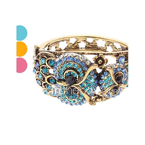 Double Owl Alloy Diamond Bracelet