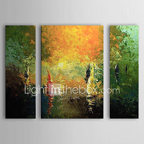 Hand Painted Oil Painting Abstract Set of 3 1303 AB0399