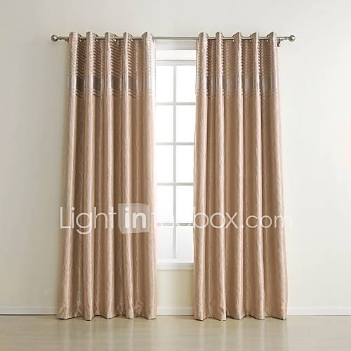 (One Pair) Classic Embossed Stripe Room Darkening Curtain