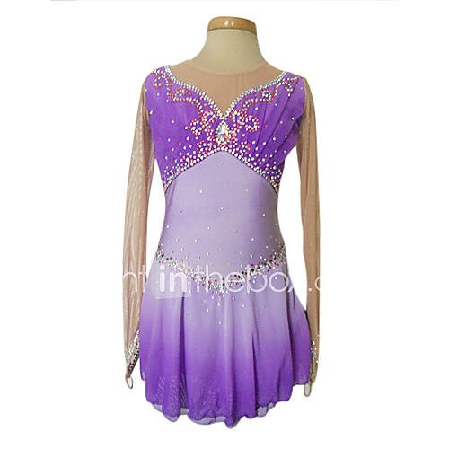 Dumb Light Spandex Elasticated Ｎet Figure Skating Clothing Purple