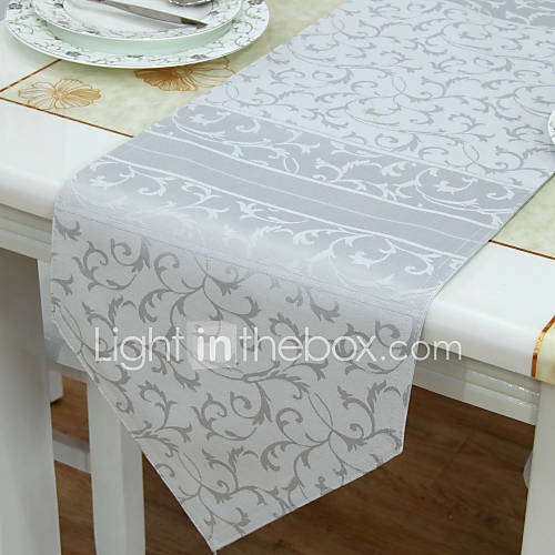 Classic Polyester Cotton Blend Jacquard Floral Table Runners