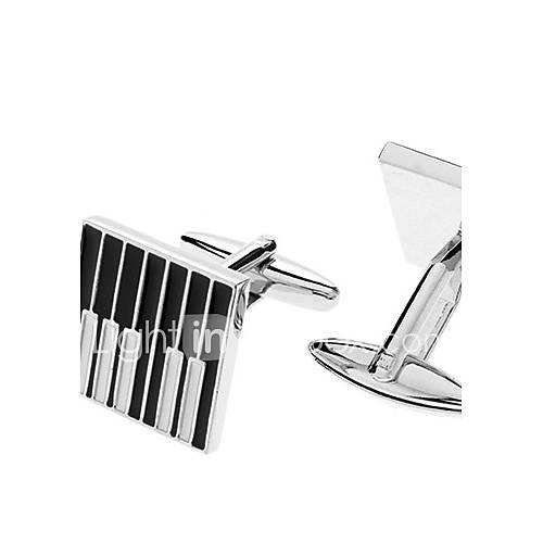 Piano Key Pattern Alloy Cufflink