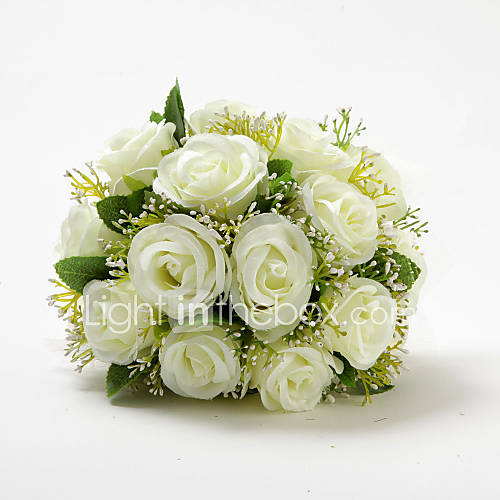 Elegant Round Shape Satin Wedding Bouquet