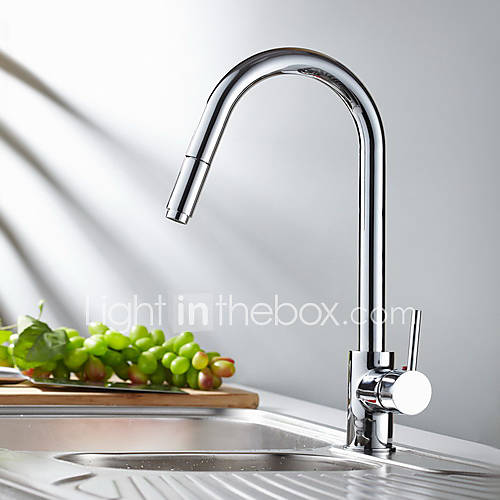 Chrome Finish Pull Down Kitchen Faucet