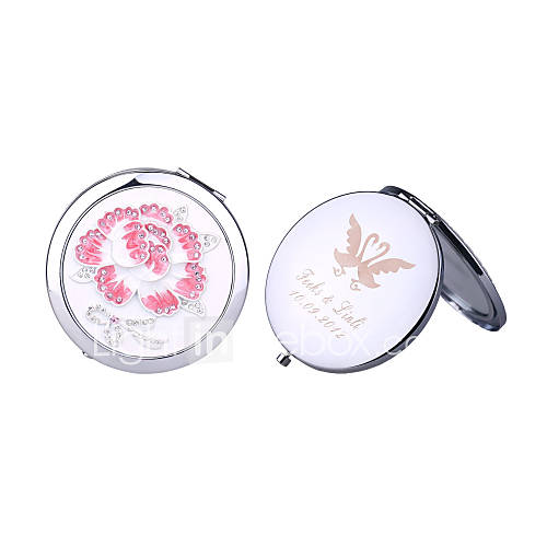 Personalized Chrome Mirror Favor   Sweet Flower