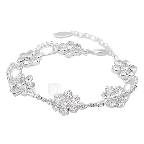 Alloy Flower Pattern Rhinestone Bracelet