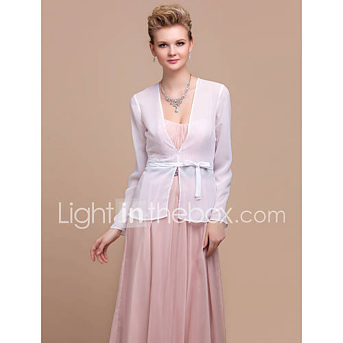 Delicate Long Sleeve Chiffon Special Occasion Jacket/Wedding Wrap(More Colors)