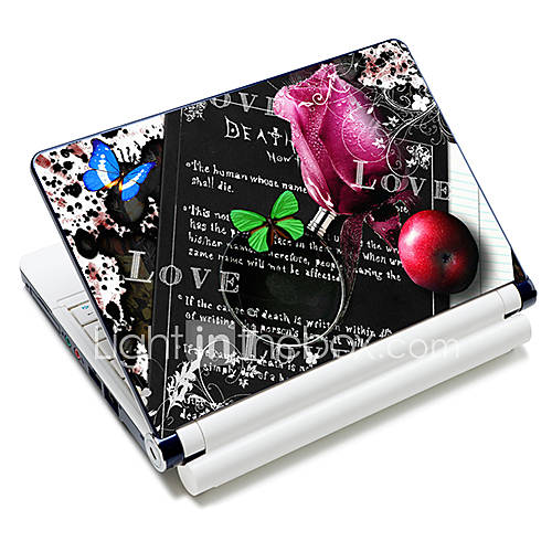 Rose And Apple Pattern Laptop Protective Skin Sticker For 10/15 Laptop 18646(15 suitable for below 15)