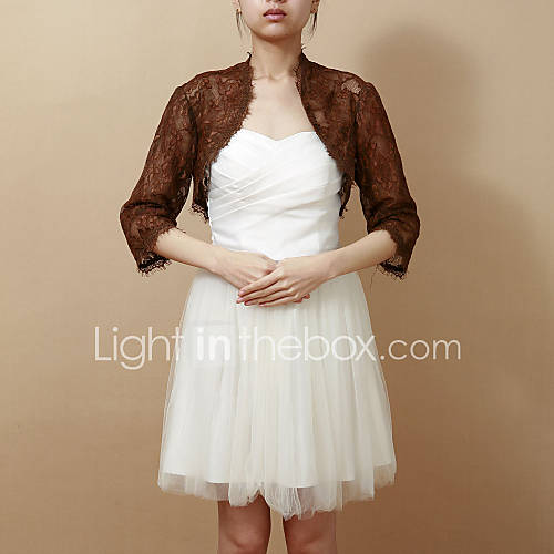 3/4 Sleeve Lace Evening/Wedding Wrap/Jacket (More Colors)