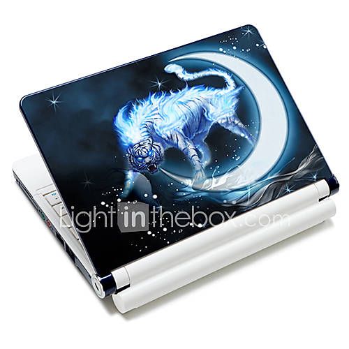 Moon And White Tiger Pattern Laptop Protective Skin Sticker For 10/15 Laptop(15 suitable for below 15)