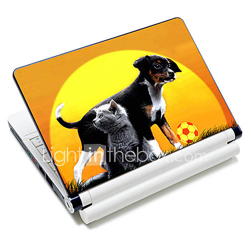 Dog And Cat Pattern Laptop Protective Skin Sticker For 10/15 Laptop 18325(15 suitable for below 15)